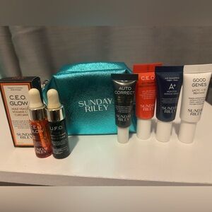 Sunday Riley Mini Skincare Collection with Teal Pouch